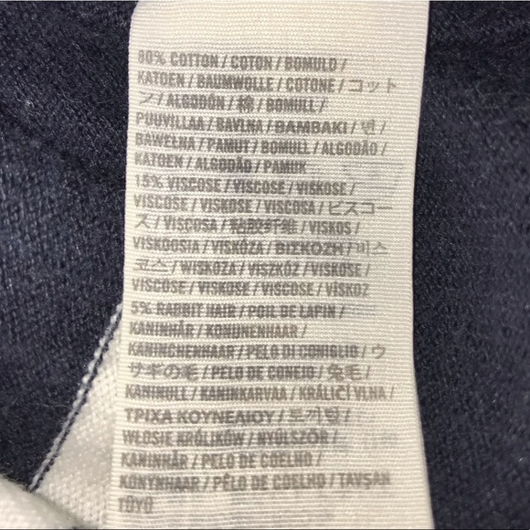 ABERCROMBIE & FITCH Y2K v-neck cotton stripe sailorcore sweater navy M - Picture 6 of 9